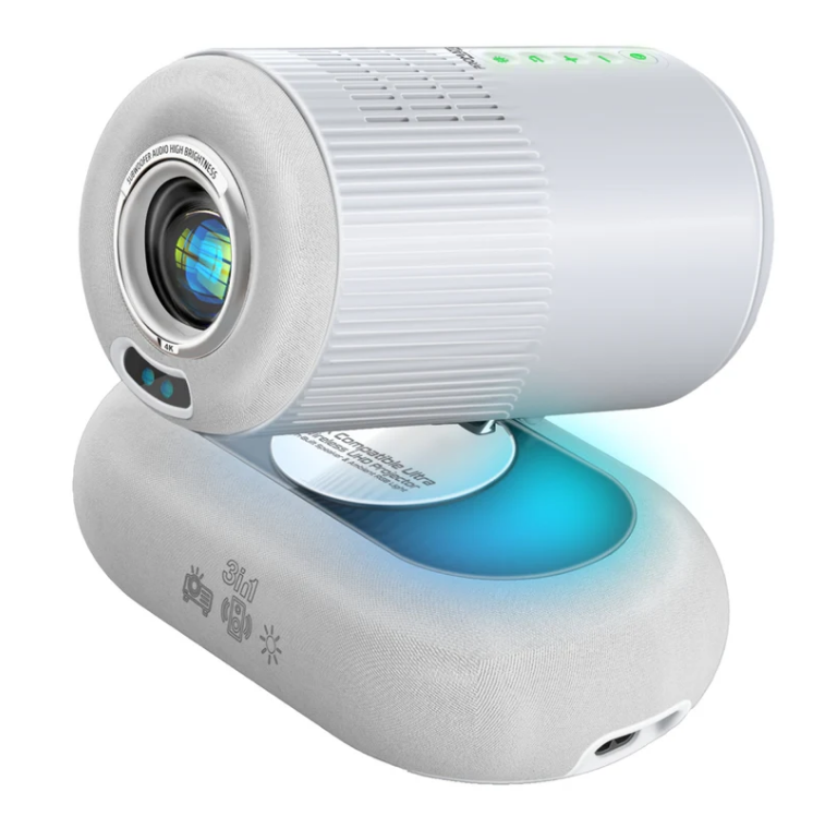 جهاز عرض LCD لاسلكي عالي الدقة متوافق مع 4K مع مكبر صوت مدمج وإضاءة RGB محيطة