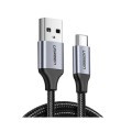 كيبل يوجرين USB-A 2.0 إلى USB-C مضفر من الألومنيوم مطلي بالنيكل بطول 1.5 متر (أسود)