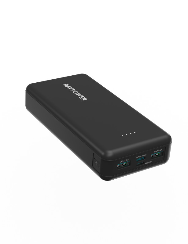 بوربنك RAVPower RP-PB1216 PD Pioneer 20000mAh 15W 4 منافذ أسود الإصدار العالمي