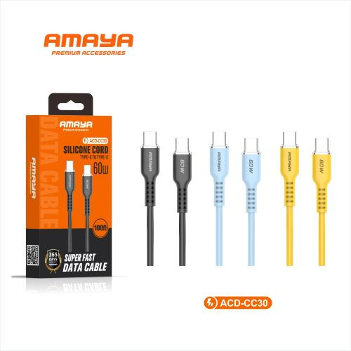 كابل تايب سى الى تايب سى جولد 60 وات امايا 1متر CC30