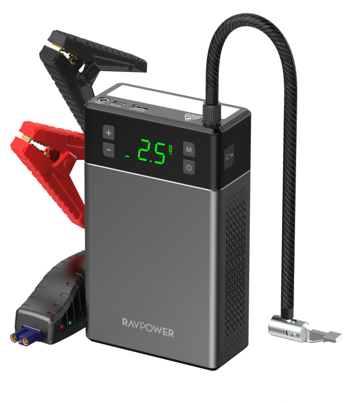 بطارية 12000 مللي أمبير (44.4 وات في الساعة) 2 في 1 مع ضاغط هواء