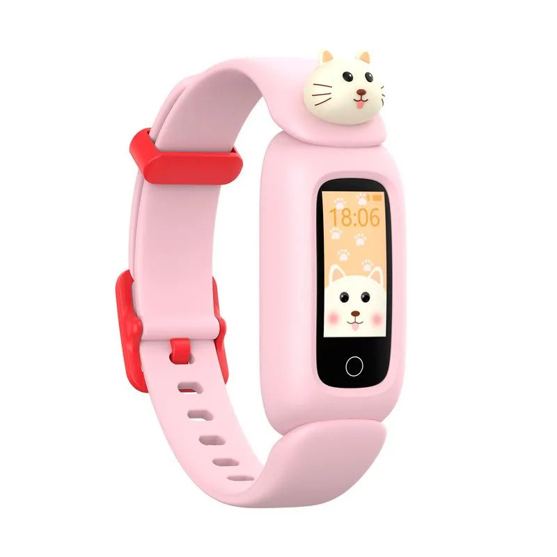 ساعة تتبع اللياقة البدنية باللون الوردي“