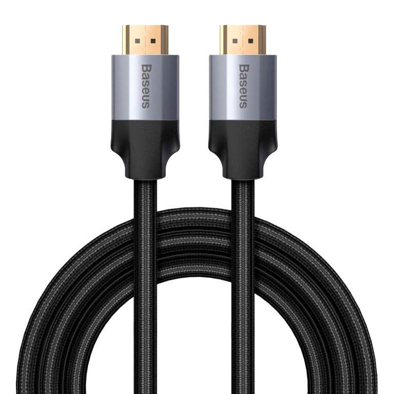 كيبل محول من 4KHD ذكر إلى 4KHD ذكر من سلسلة Enjoyment من Baseus بطول 1 متر، رمادي غامق