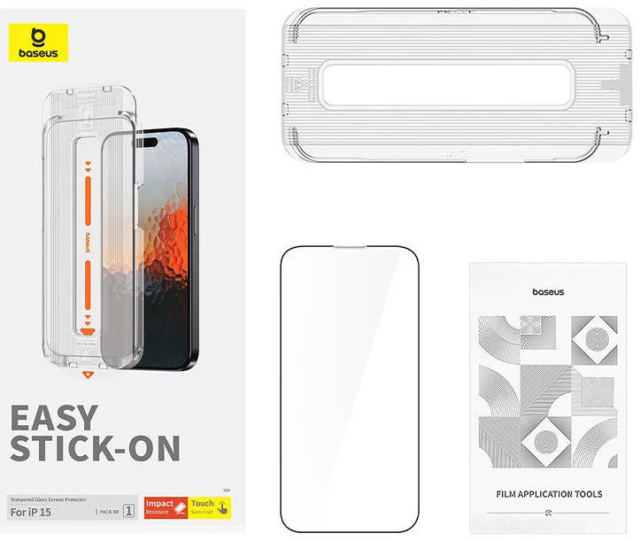 واقي شاشة شفاف من الزجاج من سلسلة Baseus Sapphire لهاتف iPhone 16