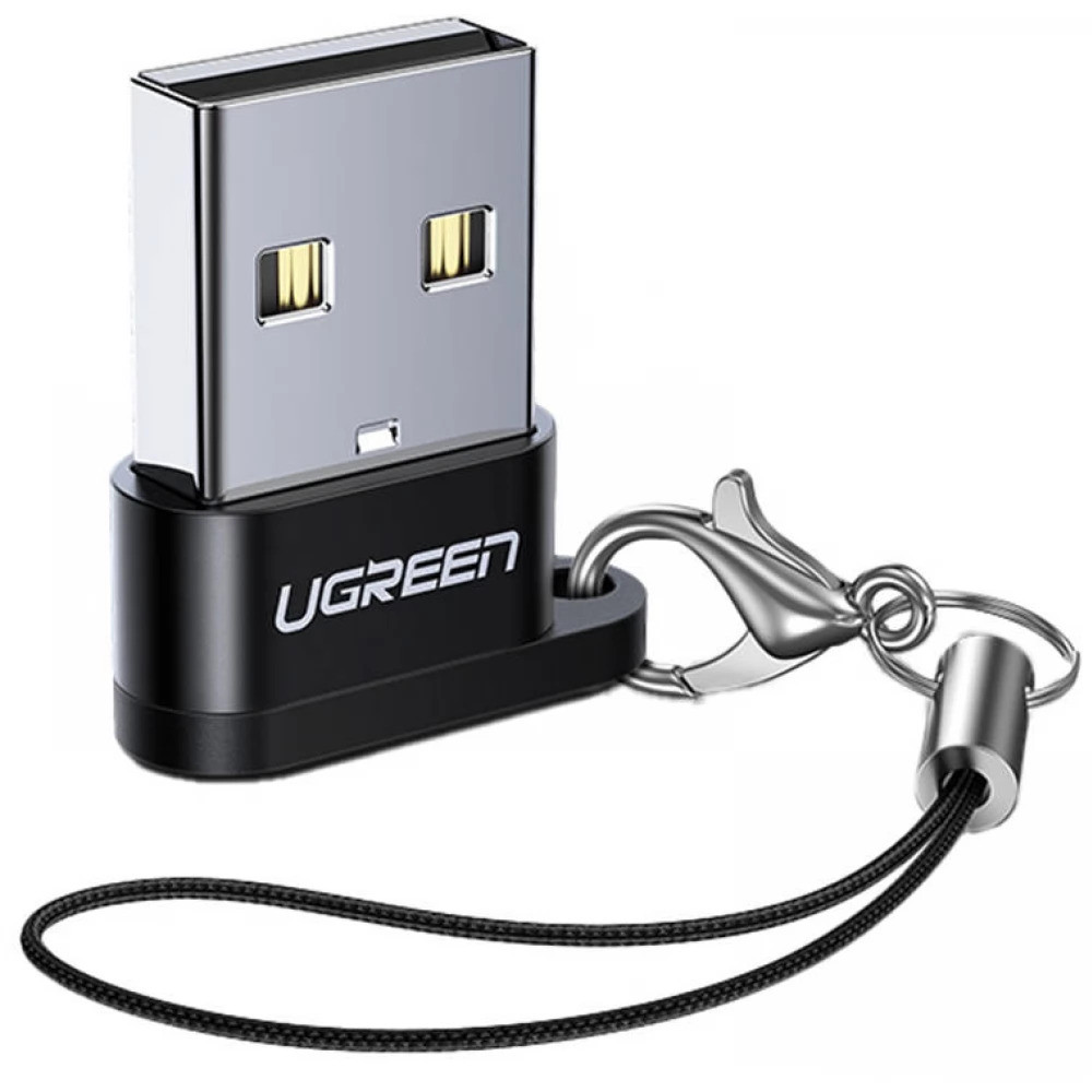 محول يوغرين USB A ذكر إلى USB-C أنثى (أسود)