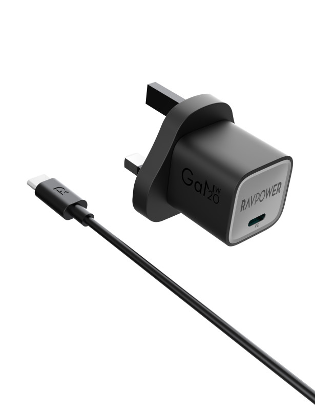 شاحن حائط RAVPower RP-PC1057 PD20W + كابل USB C إلى USB C