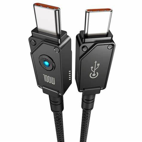 كيبل بيانات سريع الشحن من سلسلة Unbreakable Series Type-C إلى Type-C بقوة 100 وات بطول 1 متر باللون الأسود من Baseus