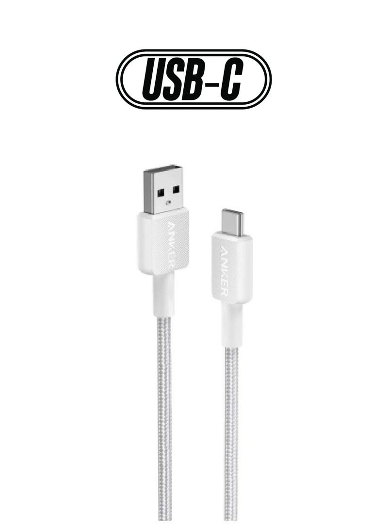 كيبل أنكر 322 من USB-A إلى USB-C مضفر (0.9 متر/3 أقدام) -